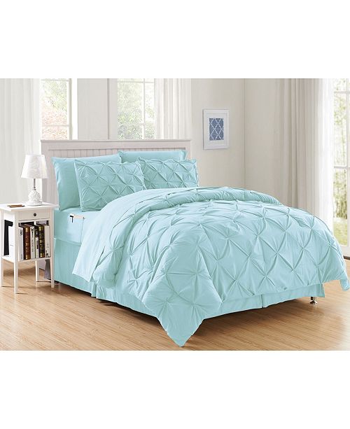 Elegant Comfort 8 Piece Pintuck Bed In A Bag Comforter Set Includes Bed Sheet Set With Double Sided Storage Pockets Full Queen Reviews Bed In A Bag Bed Bath Macy S