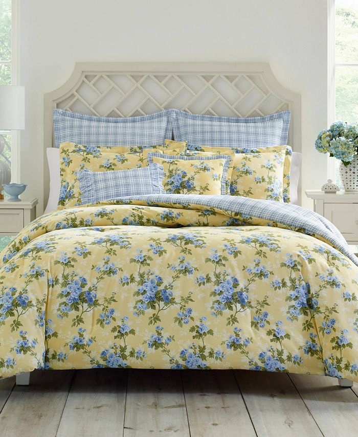 Laura Ashley Cassidy Pastel Yellow Comforter Set Twin Reviews Comforters Fashion Bed Bath Macy S Laura ashley bedding & bath : cassidy pastel yellow comforter set twin