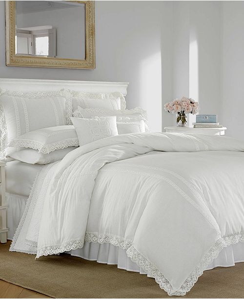 Laura Ashley Annabella White Comforter Set King Reviews Comforters Fashion Bed Bath Macy S