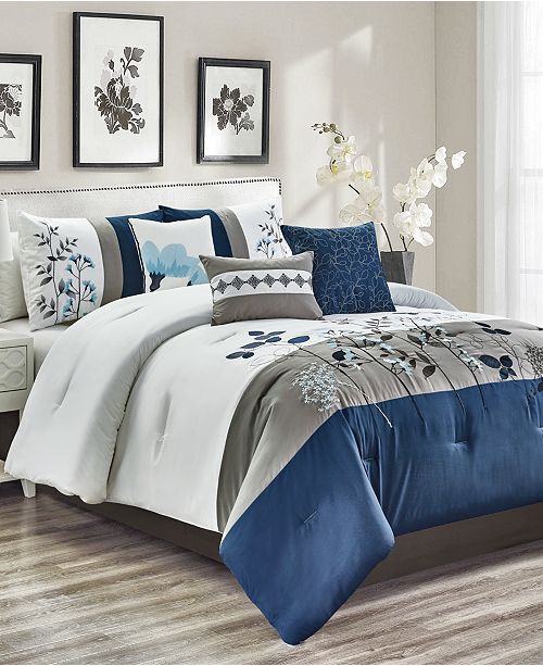 Hallmart Collectibles Closeout Anastasia 7 Pc California King Comforter Set Reviews Bed In A Bag Bed Bath Macy S
