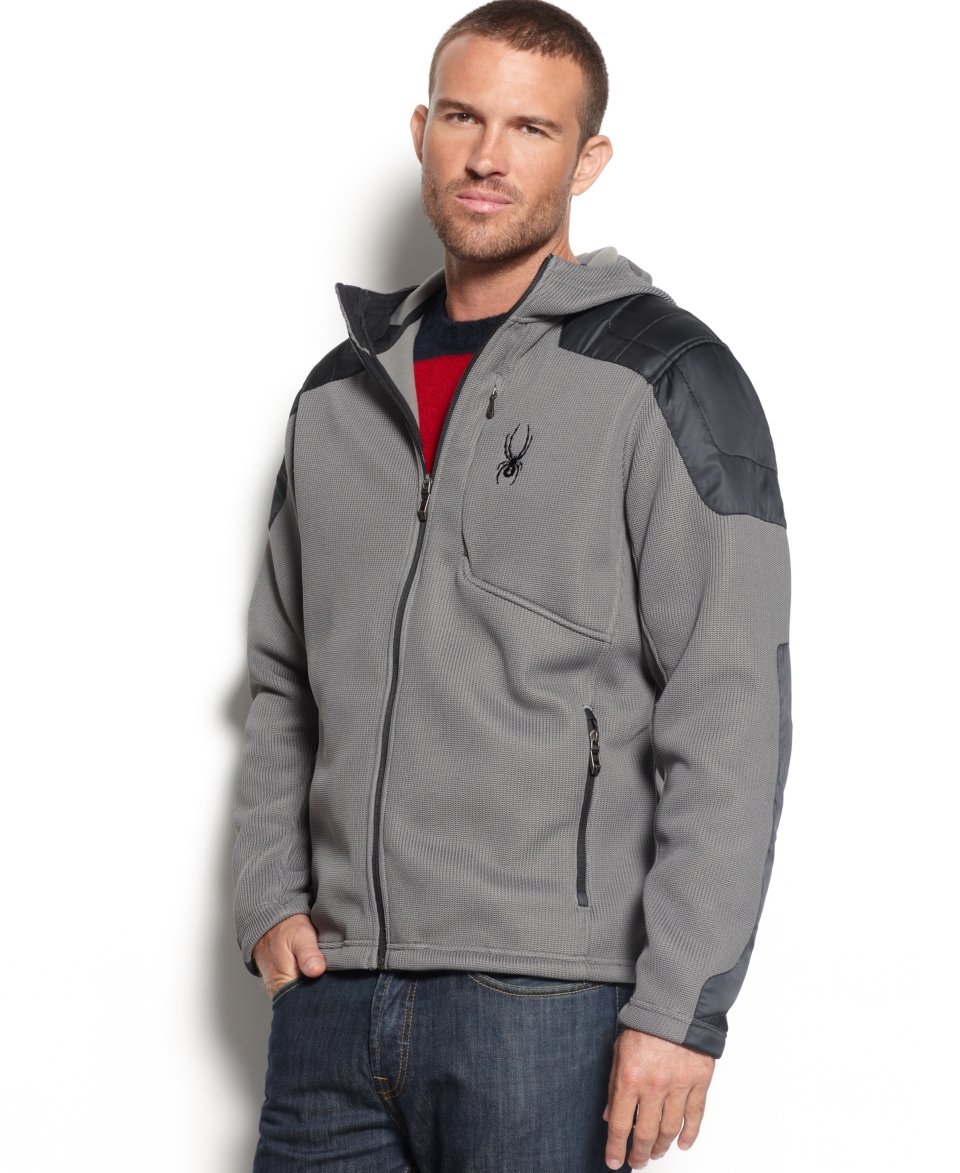 Spyder Hoodie, Outsetter Hybrid Fleece Hoodie   Mens Hoodies & Track