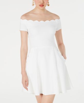 macy's white off the shoulder dress