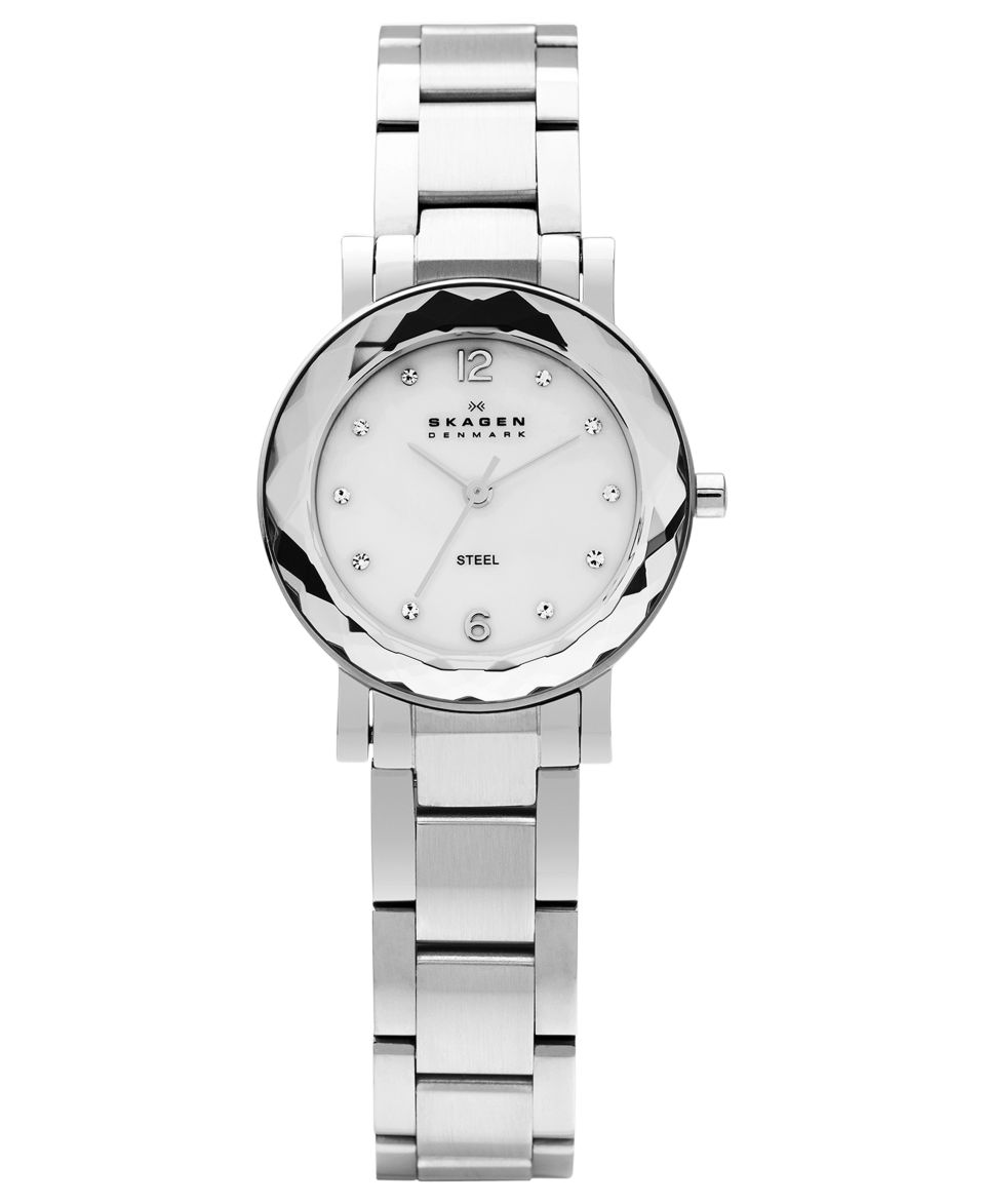 Skagen Denmark Watch, Womens Crystal Bezel Stainless Steel Bracelet