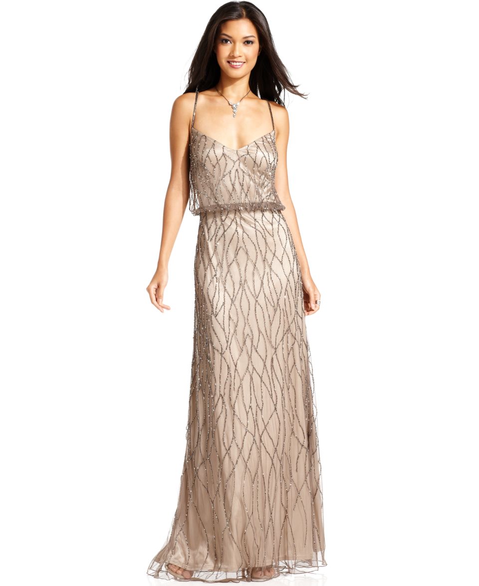 Lauren Ralph Lauren Petite Dress, Sleeveless Metallic Jersey Gown