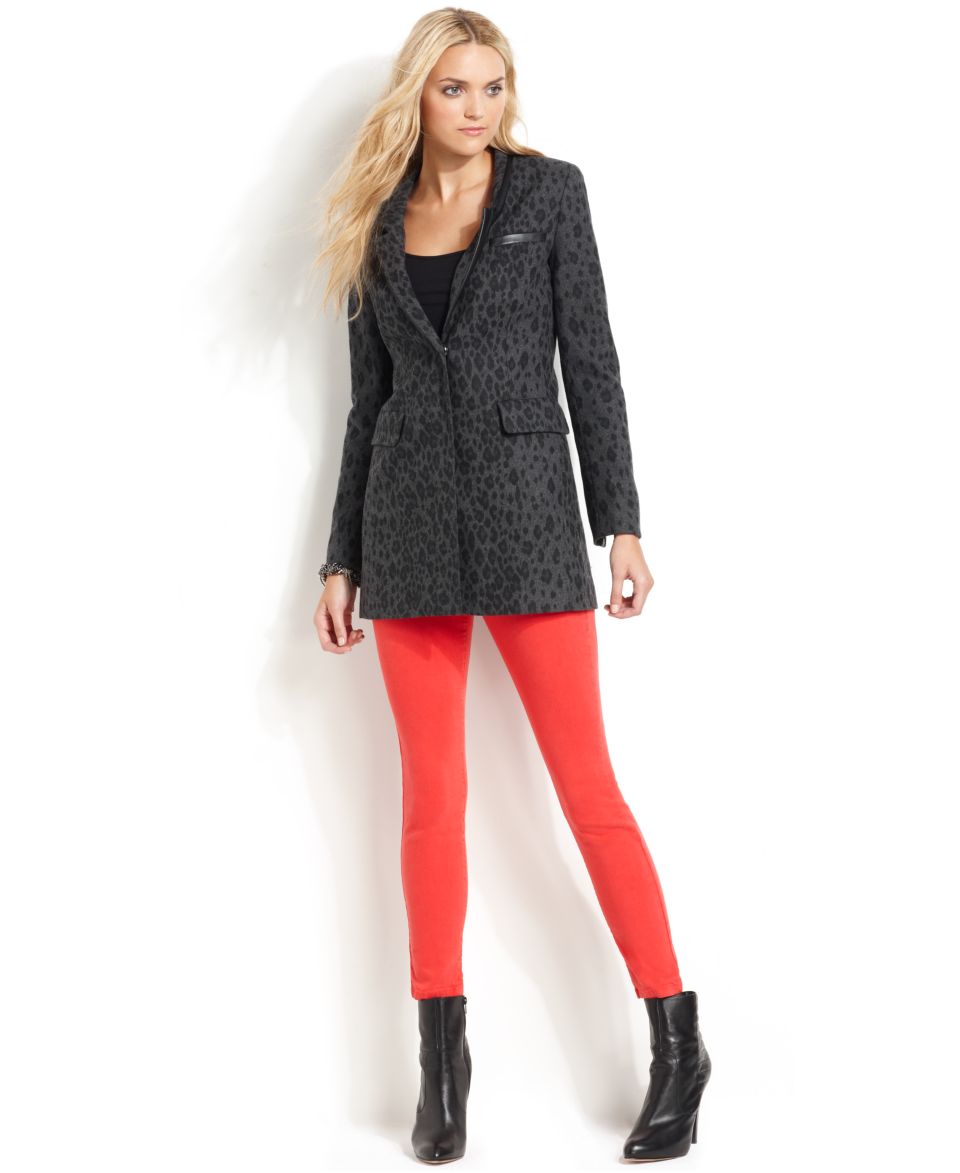 DKNY Jeans Jacket, Long Sleeve Animal Print Blazer