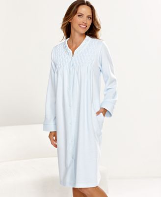 Miss Elaine Snap Front Brushed Back Terry Robe - Bras, Panties ...