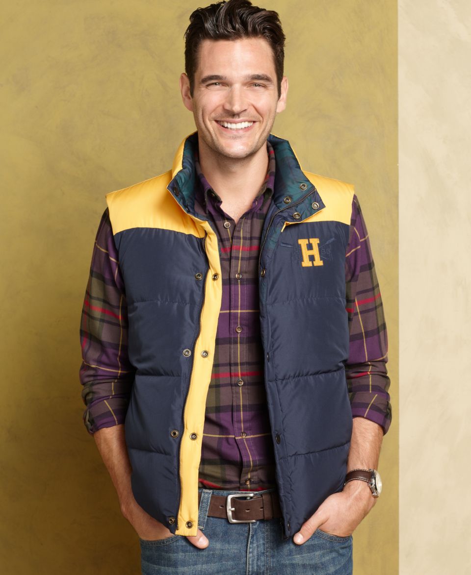 Tommy Hilfiger Outerwear, Reversible Blackwatch Down Vest