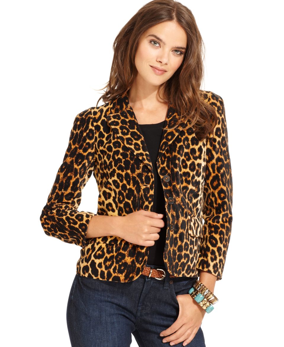 Lucky Brand Jeans Jacket, Kaela Leopard Print Blazer   Jackets & Blazers   Women
