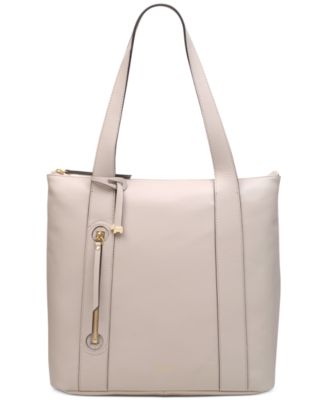 zip top leather tote