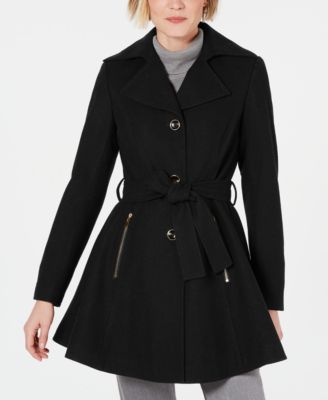 plus size black swing coat