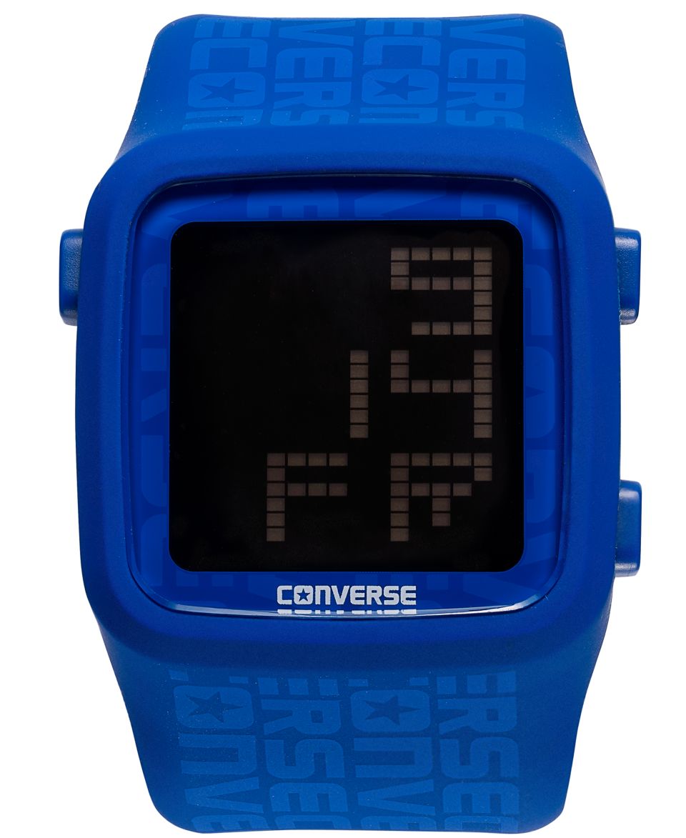 Converse Watch, Unisex Digital Scoreboard Printed Logo Blue Silicone