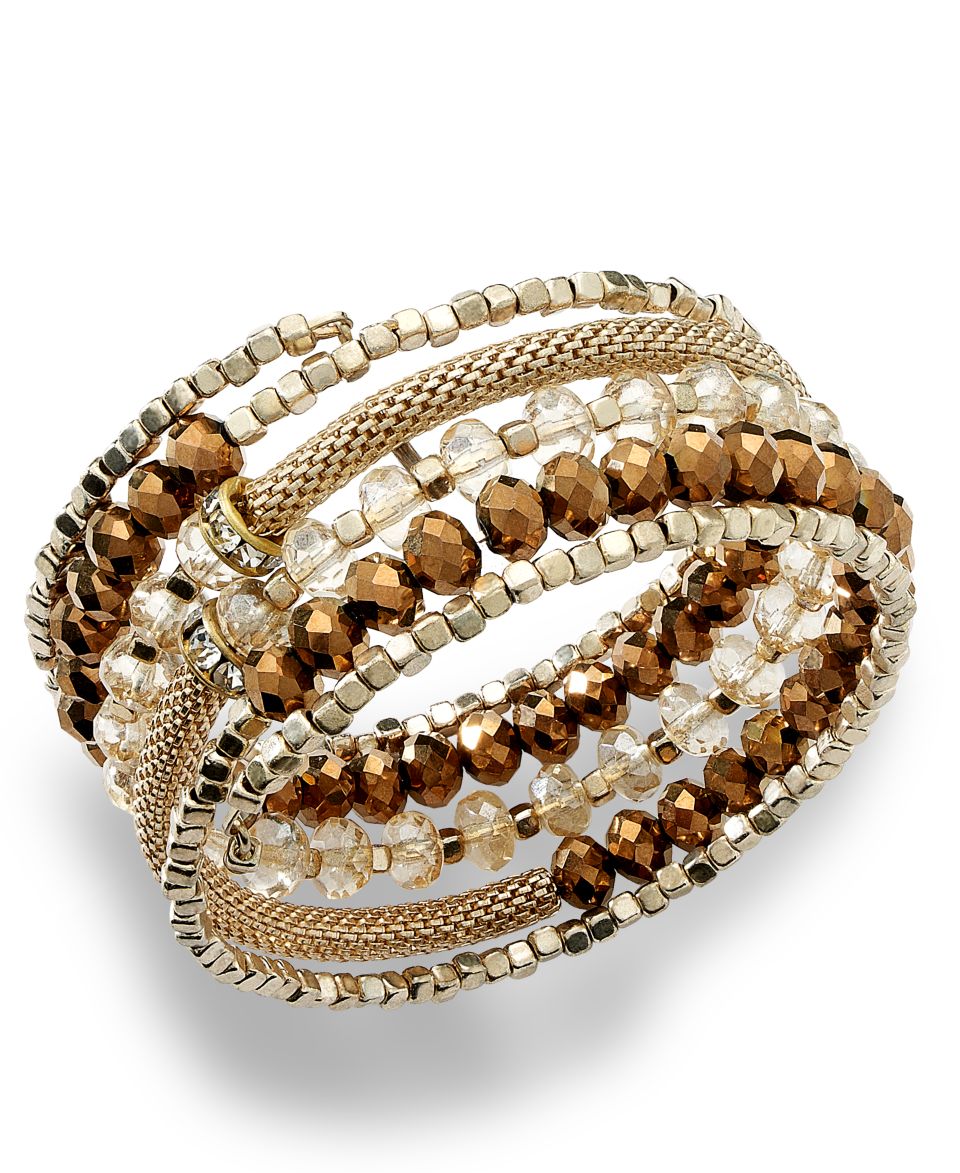 INC International Concepts Bracelet, 12k Gold Plated Glass Rondelle