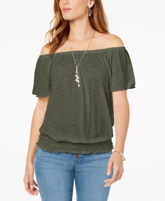 macys off the shoulder top