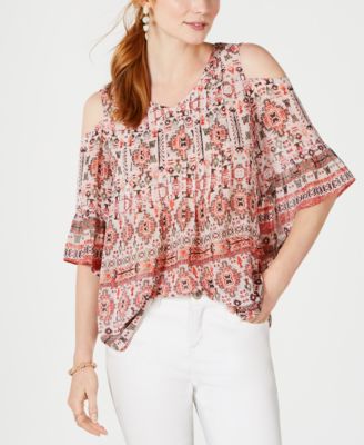 macys cold shoulder blouses