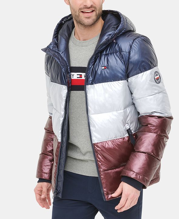 Tommy Hilfiger Men's Pearlized Performance Hooded Puffer Coat & Reviews ...
