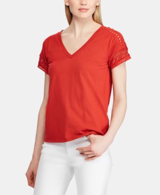 macy's ralph lauren petite tops