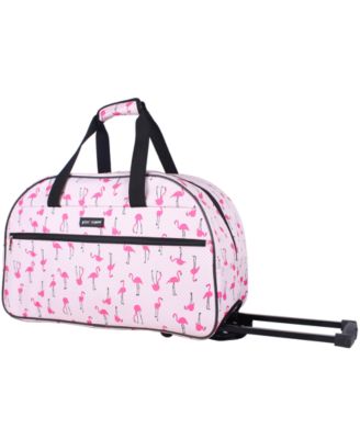 pink travel bag with wheels