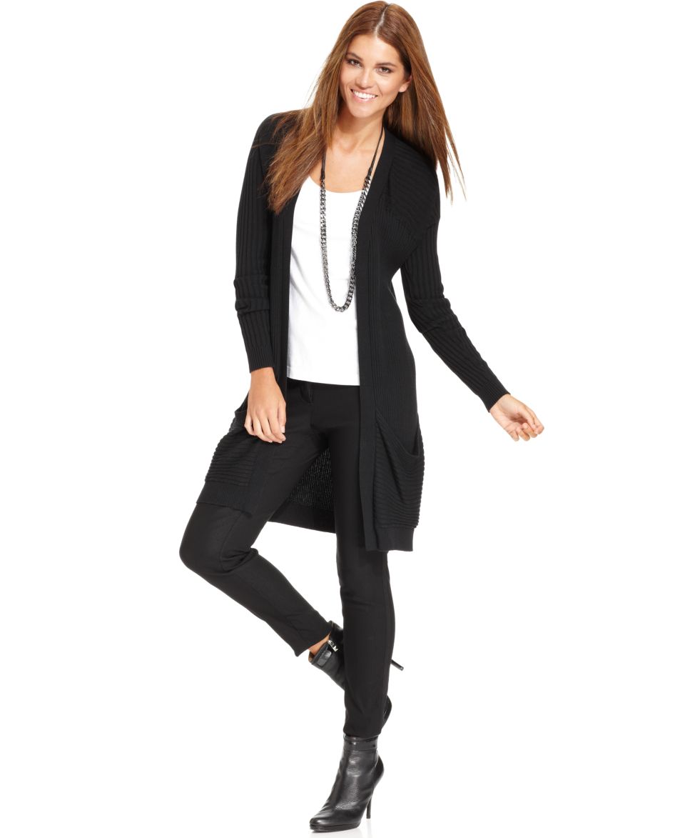 Studio M Long Sleeve Ribbed Cardigan & Skinny Ankle Pants