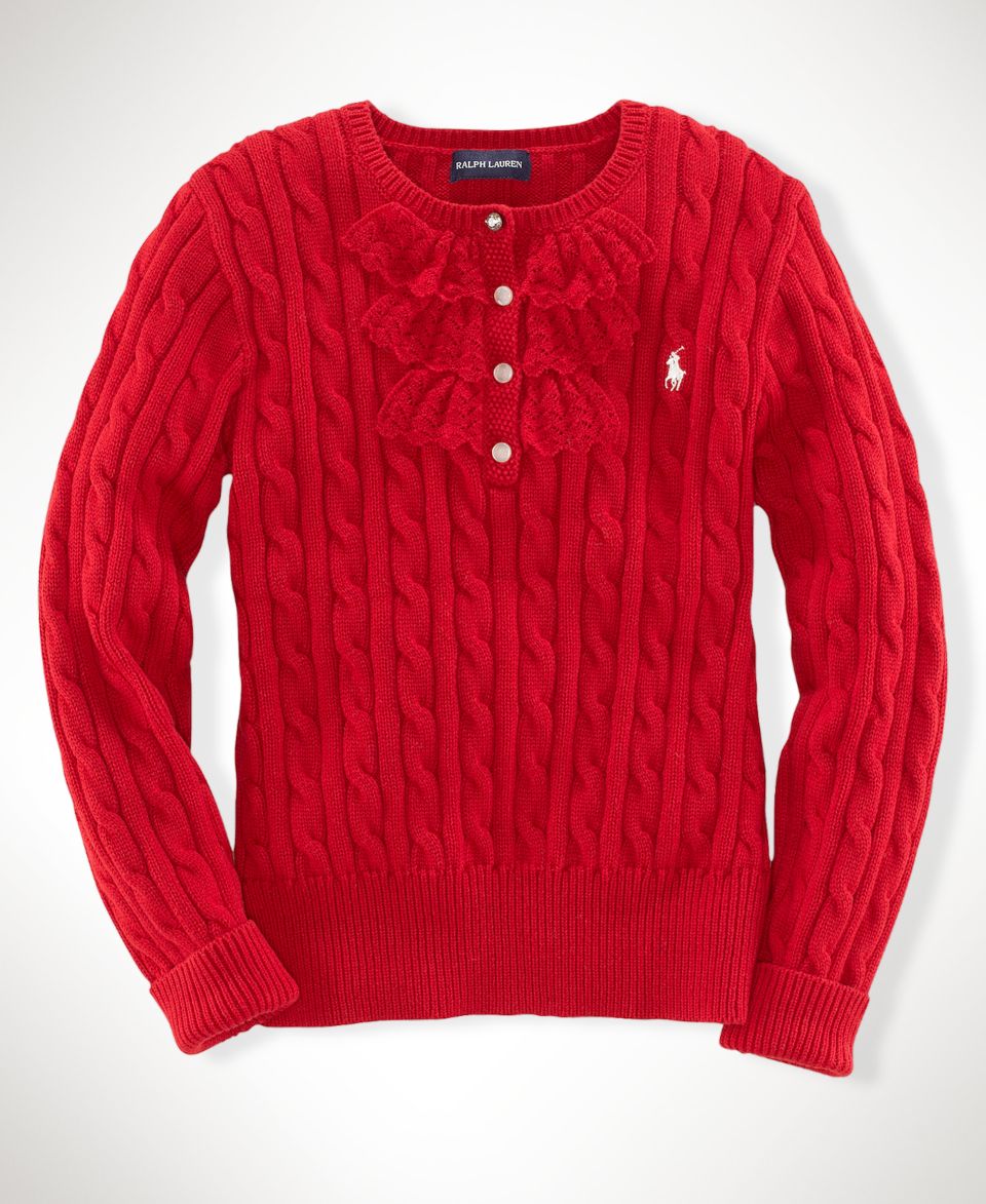 Ralph Lauren Kids Sweater, Girls Ruffle Sweater
