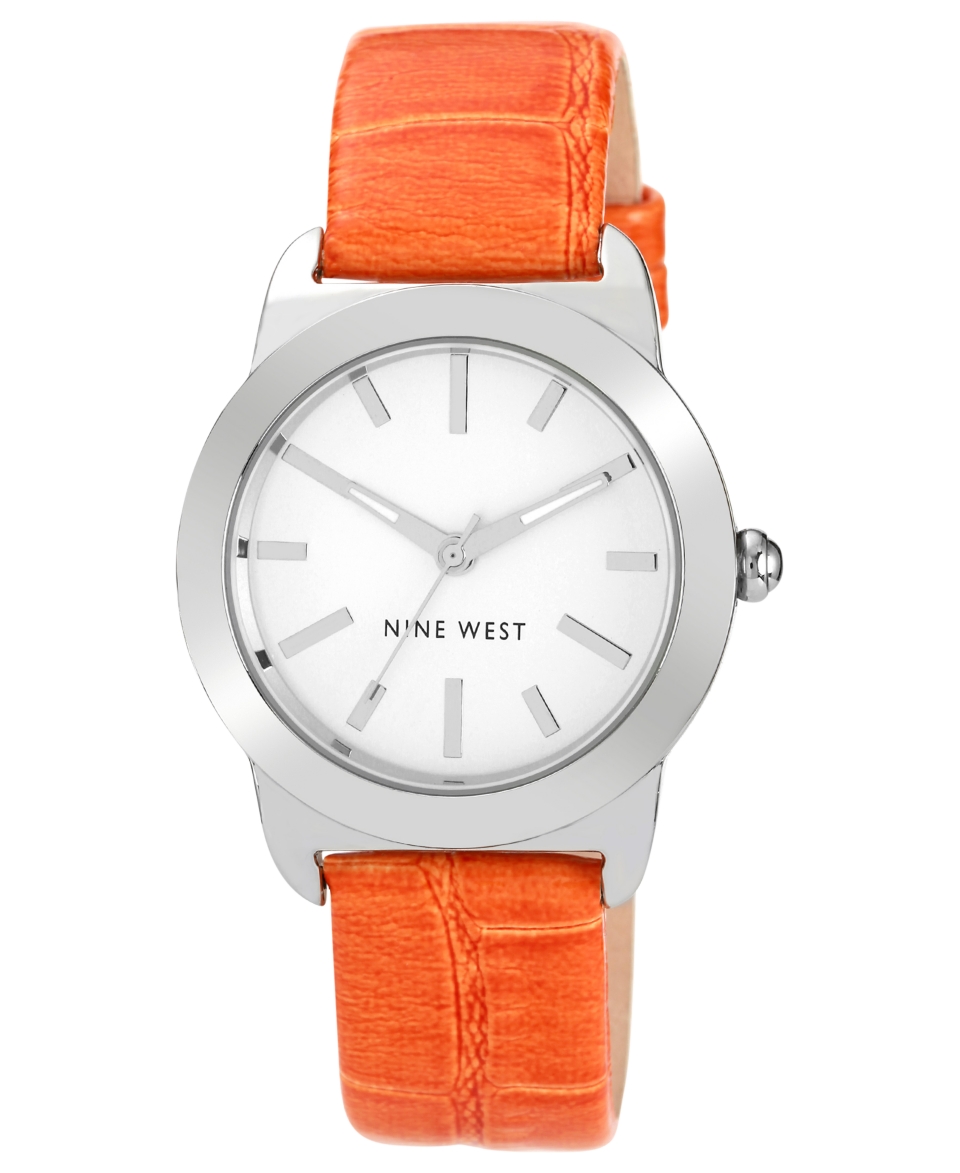 Nine West Watch, Womens Orange Polyurethane Strap 36mm NW 1341SVOR