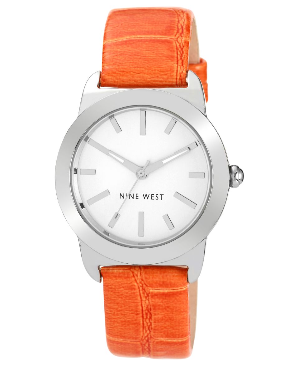 Klein Watch, Womens Orange Lambskin Leather Strap 34mm 10 9919MPOR