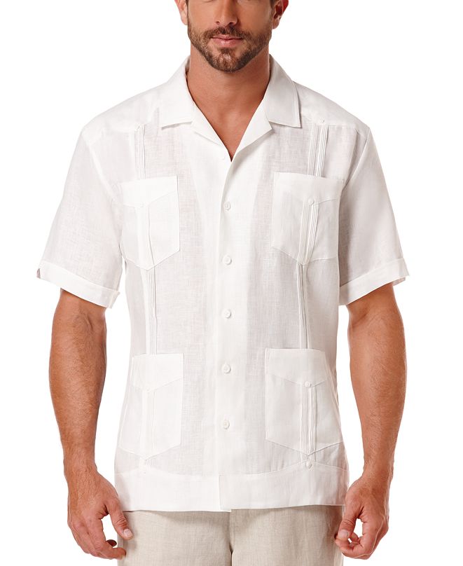 Cubavera Short-Sleeve 4-Pocket 100% Linen Guayabera Shirt & Reviews ...