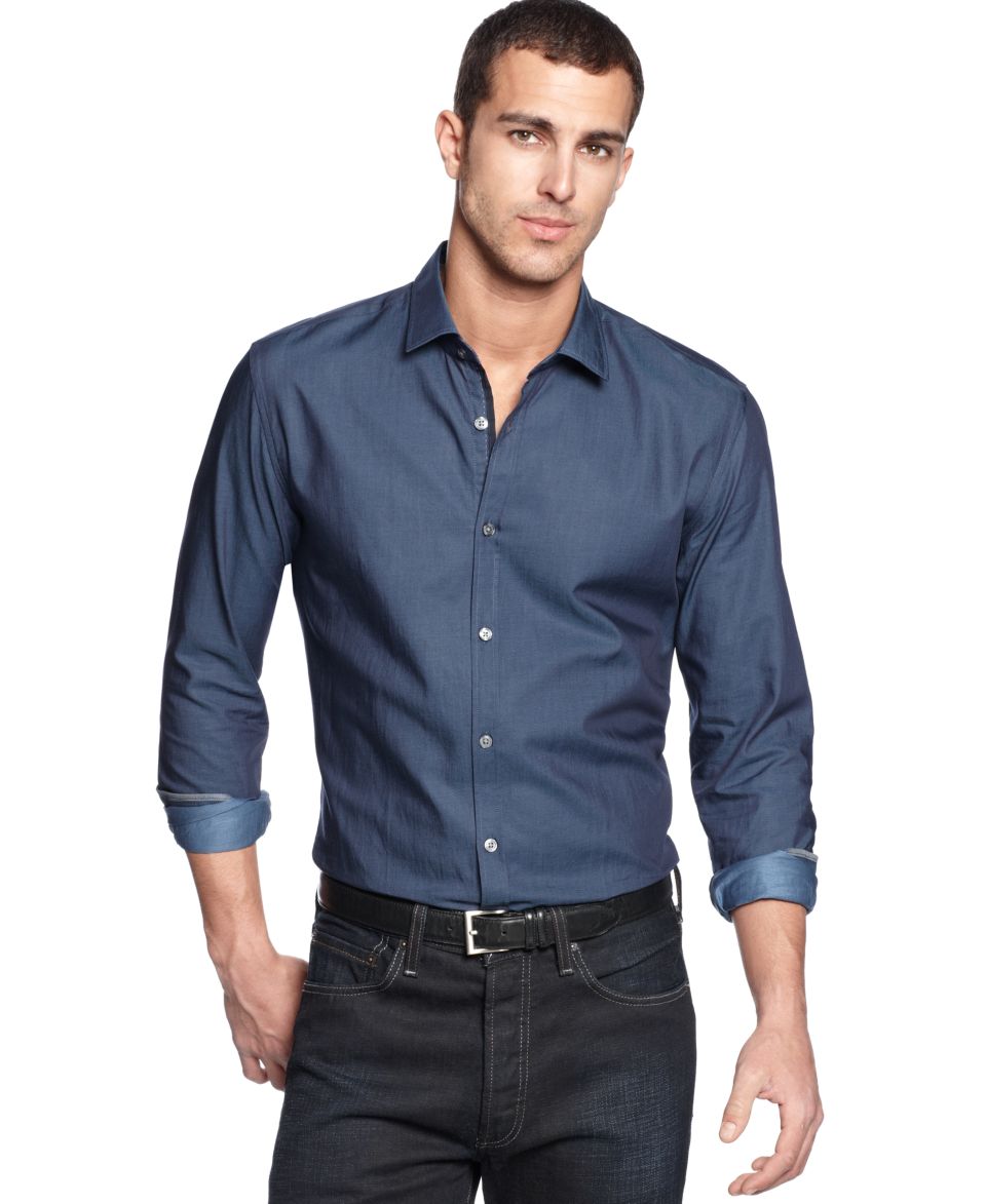 HUGO by Hugo Boss Core Shirt, Stretch Button Down   Mens Casual Shirts