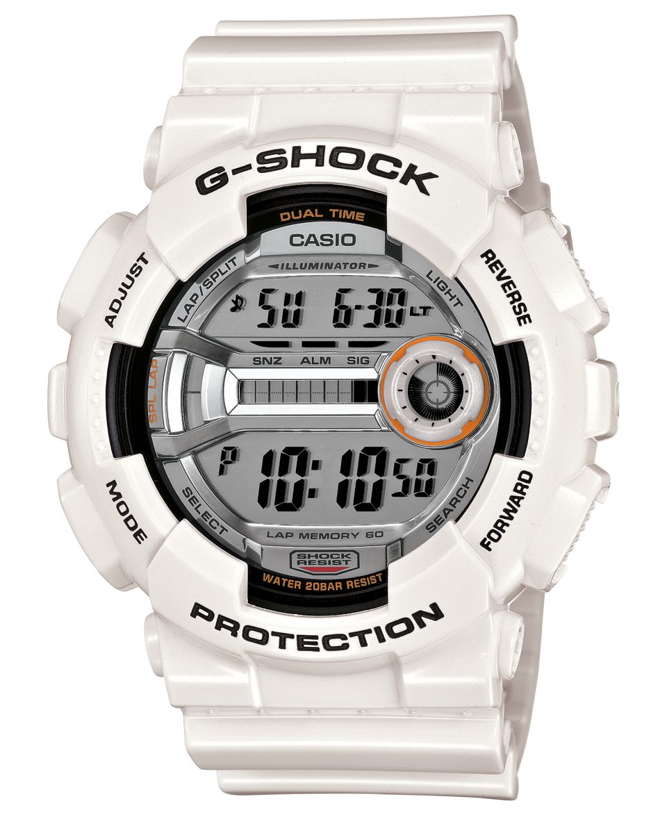 Shock Watch, Mens Analog Digital White Resin Strap GA100B 7   All