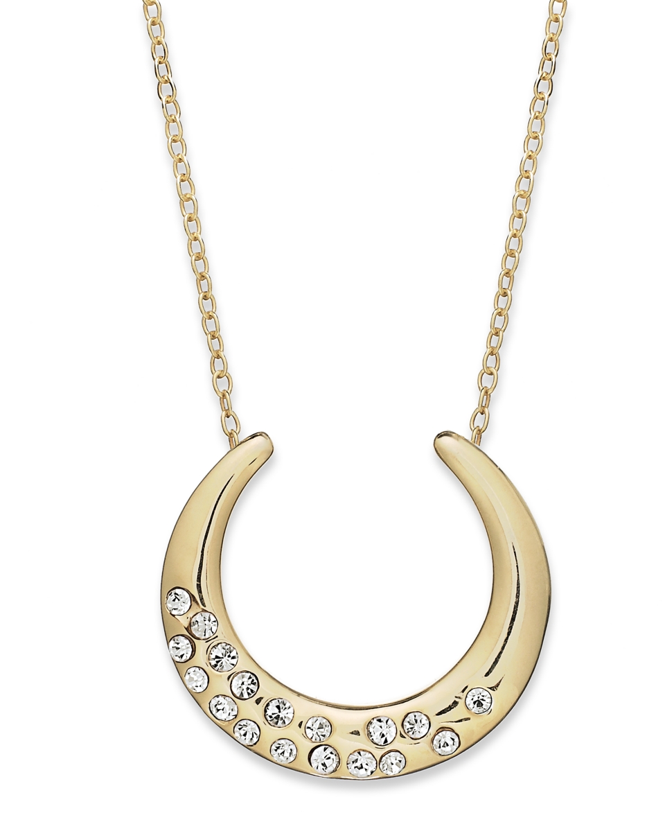 Studio Silver 18k Gold Over Sterling Silver Necklace, Crystal