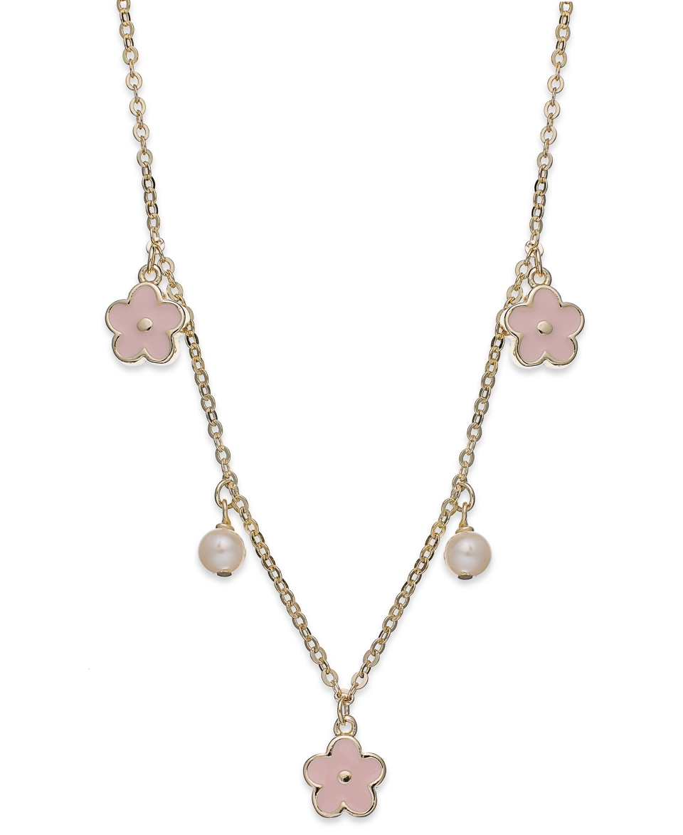 Lily Nily Childrens 18k Gold Over Sterling Silver Necklace, Pink