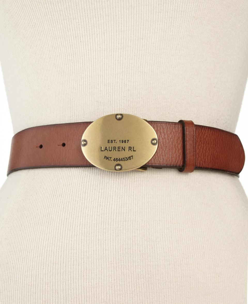 Lauren Ralph Lauren Belt, Leather Belt with Stirrup Buckle