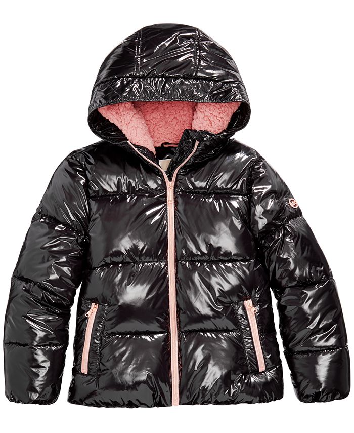 Michael Kors Toddler Girls Shiny Puffer Jacket & Reviews Coats