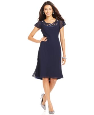 SL Fashions Cap-Sleeve Sequin Cutout Dress - Dresses - Women - Macy's
