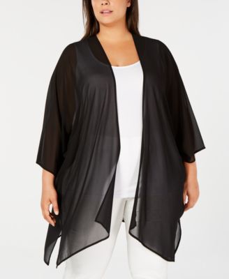 black chiffon jacket plus size