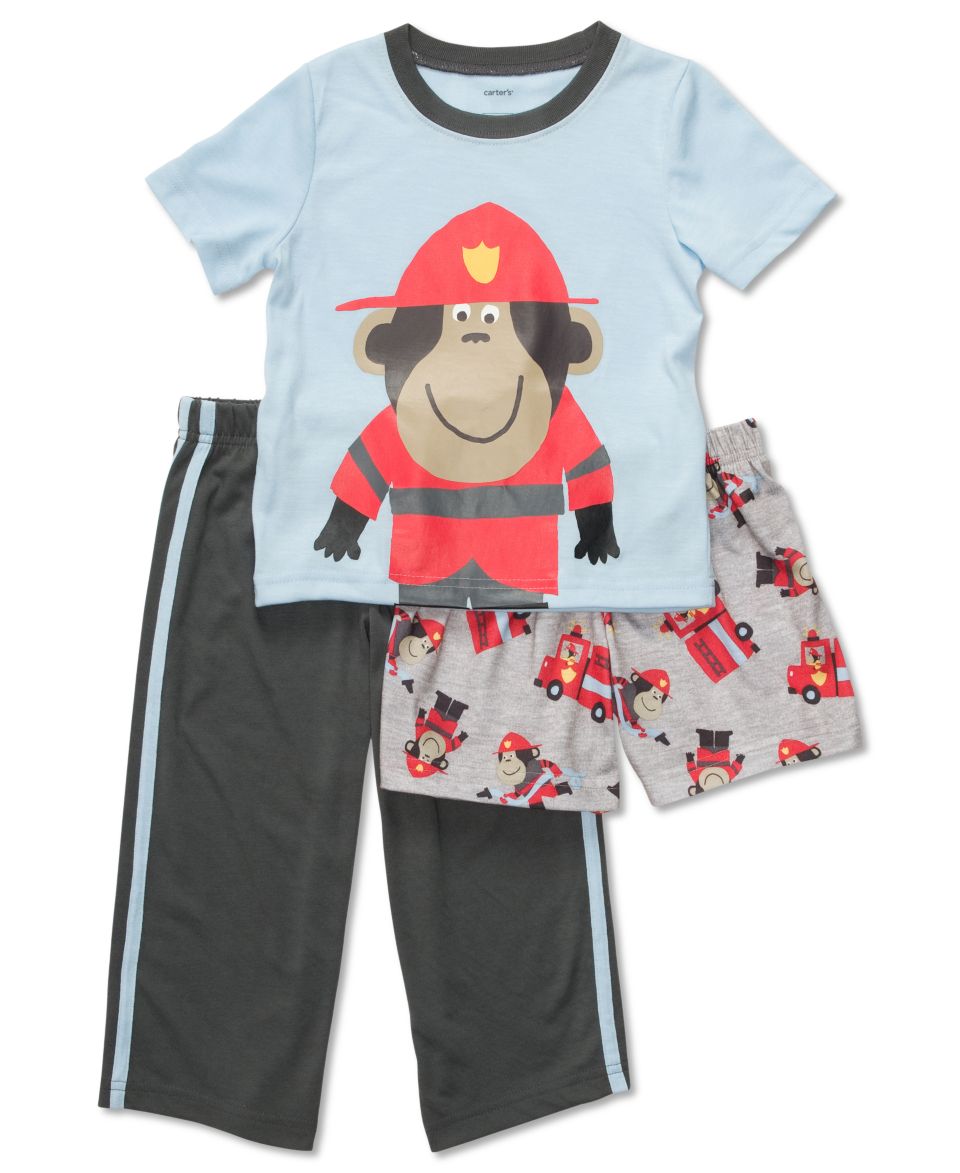 Carters Baby Set, Baby Boys 3 Piece Hippo Police Officer Pajamas