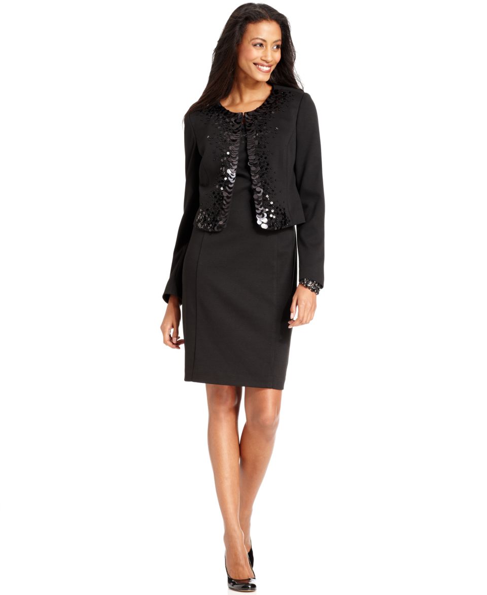 Charter Club Sequin Jacket & Sequin Sheath Dress