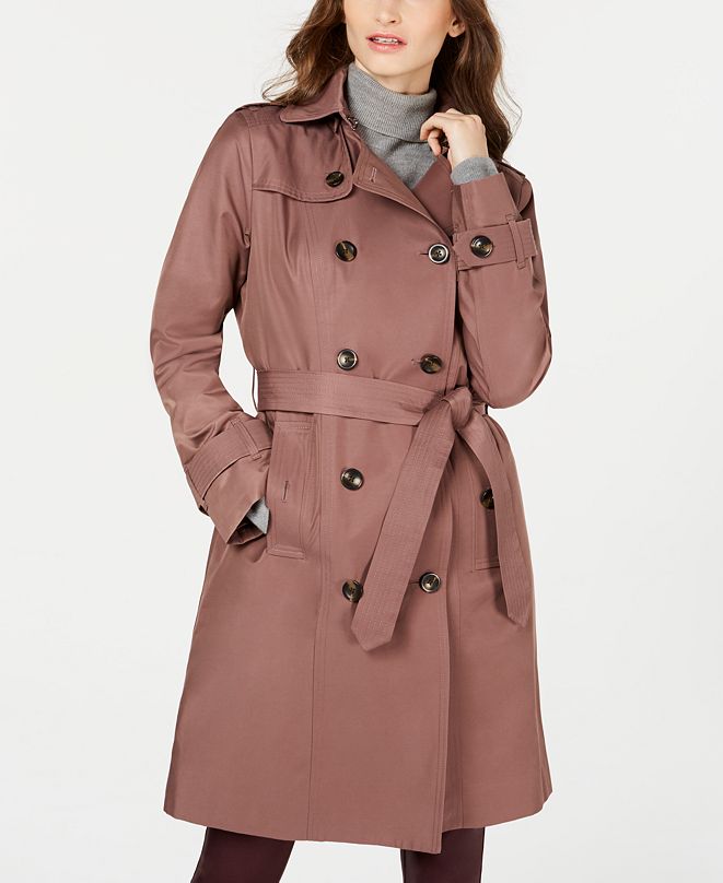 London Fog DoubleBreasted Water Resistant Hooded Trench Coat, Created for Macy's & Reviews