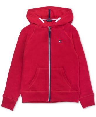 red tommy hilfiger zip up hoodie