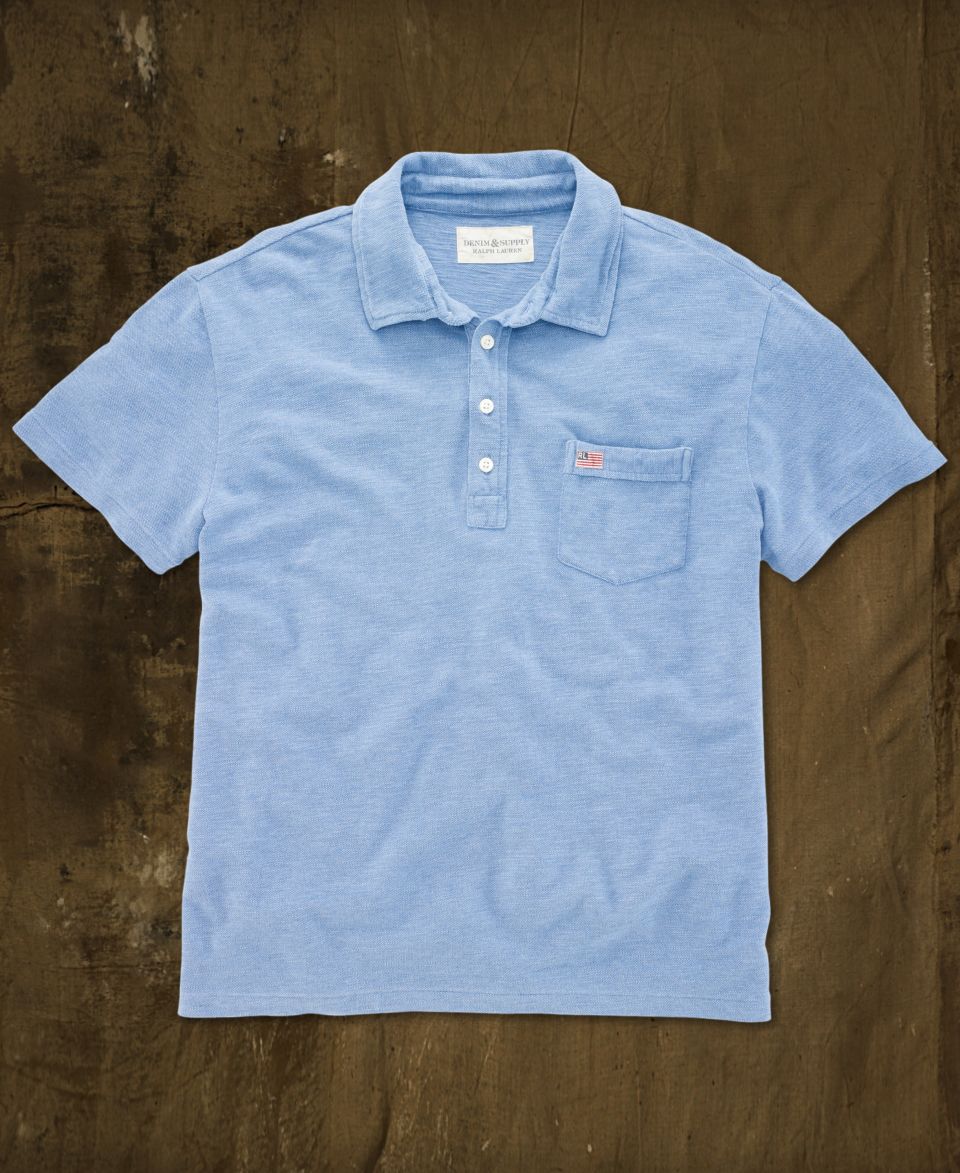 Denim & Supply Ralph Lauren Shirt, Solid Slub Polo Shirt   Mens Polos