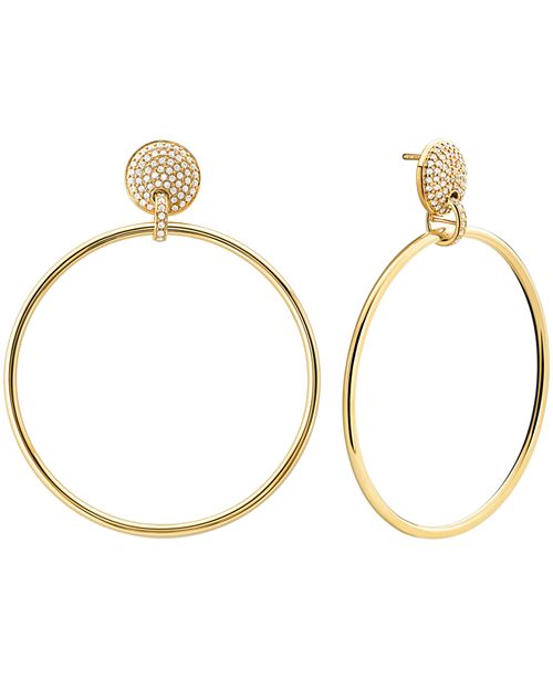 Michael Kors 14k Gold Plated Sterling Silver Mercer Medium Link Door Knocker Earrings 1 Reviews Earrings Jewelry Watches Macy S