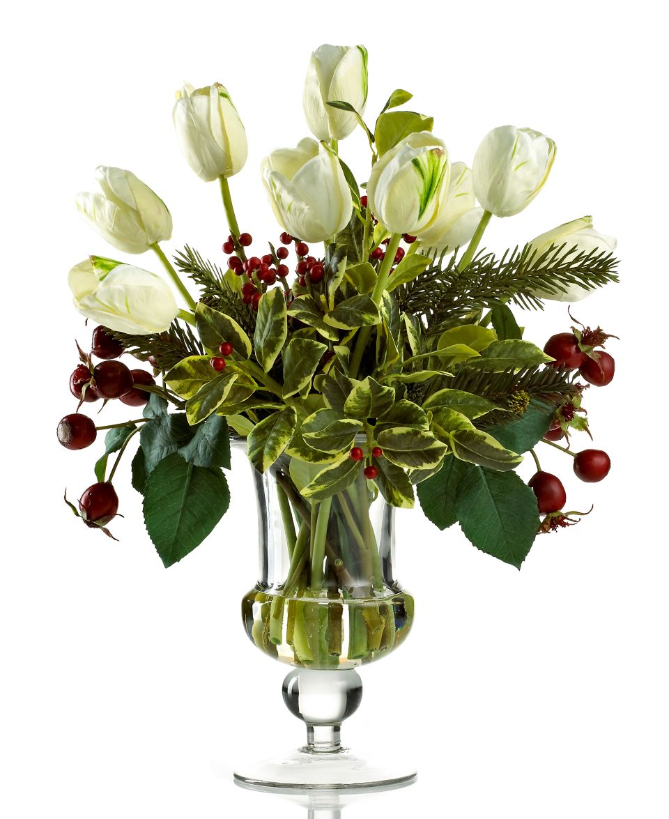 Winward Holiday Decor, Large White Tulip Urn