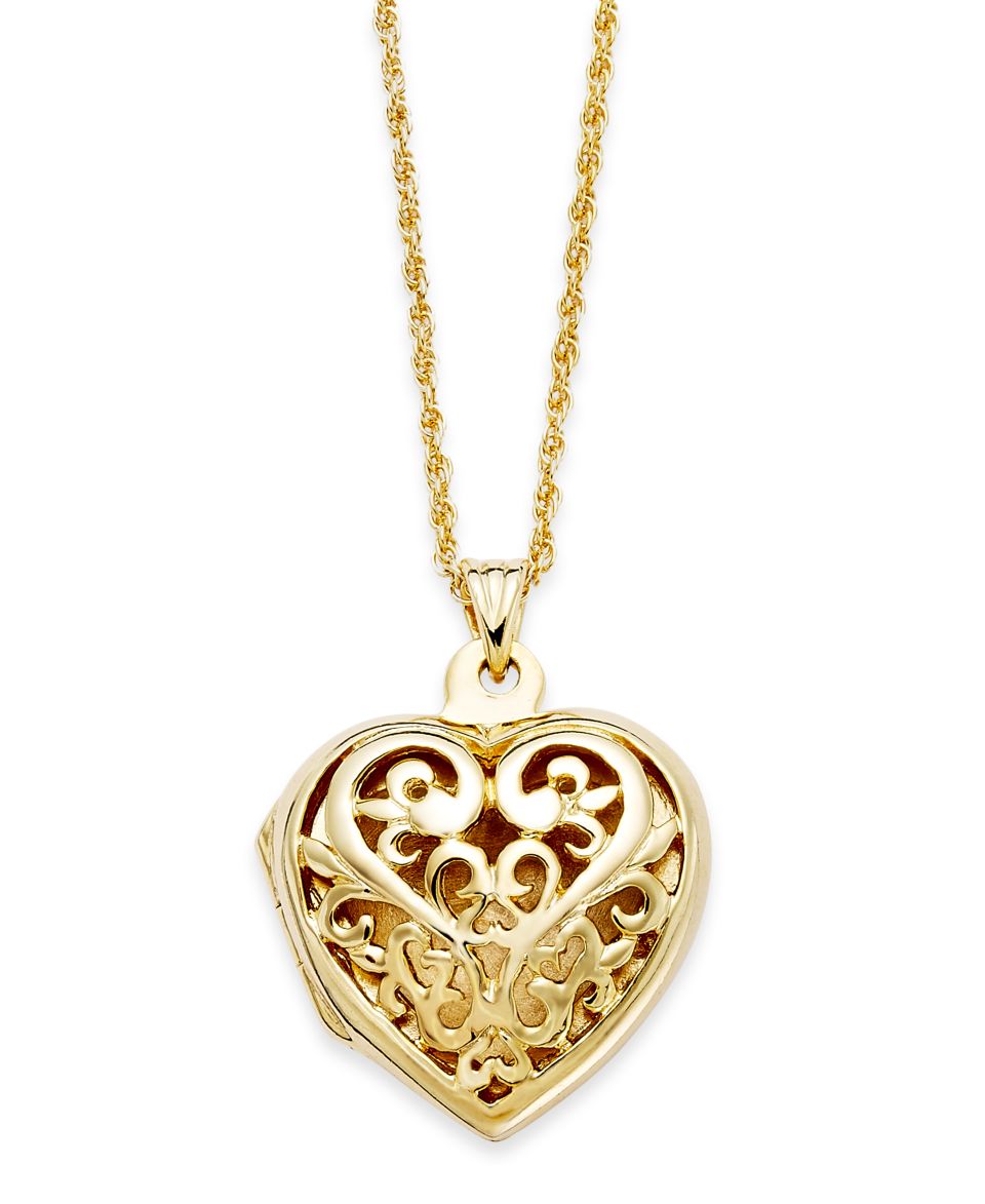 Giani Bernini 24k Gold Over Sterling Silver Necklace, Filigree Heart