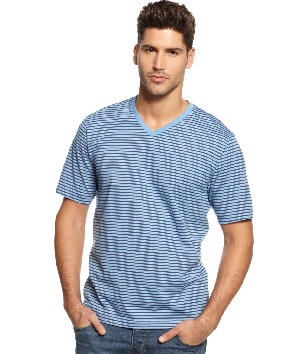 Club Room T Shirt, Mini Bar Stripe V Neck Tee