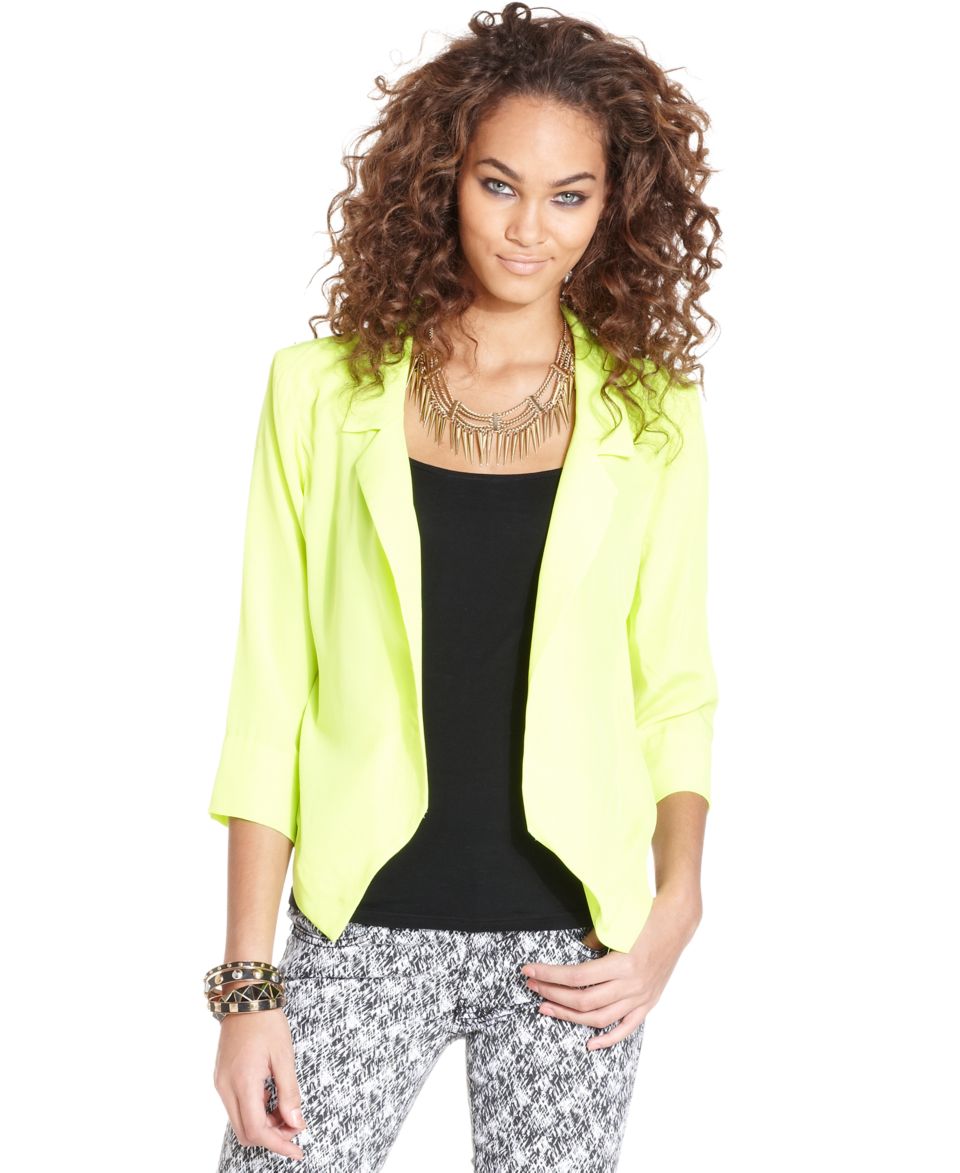 Sequin Hearts Juniors Blazer, Draped Asymmetrical   Juniors Jackets