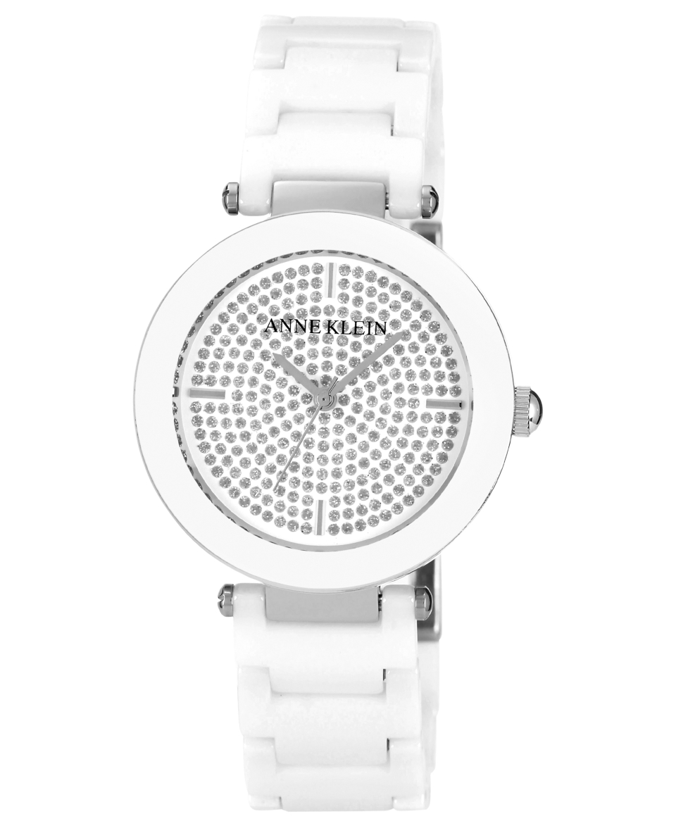 Anne Klein Watch, Womens White Ceramic Adjustable Bracelet 33mm AK