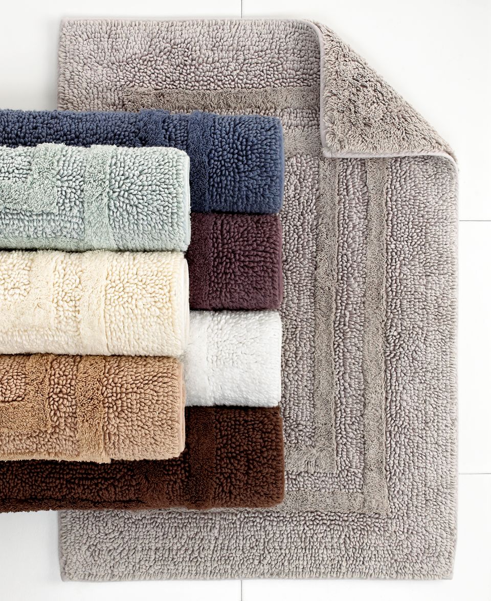 Martha Stewart Collection Bath Rugs, Plush Squares Cotton Collection