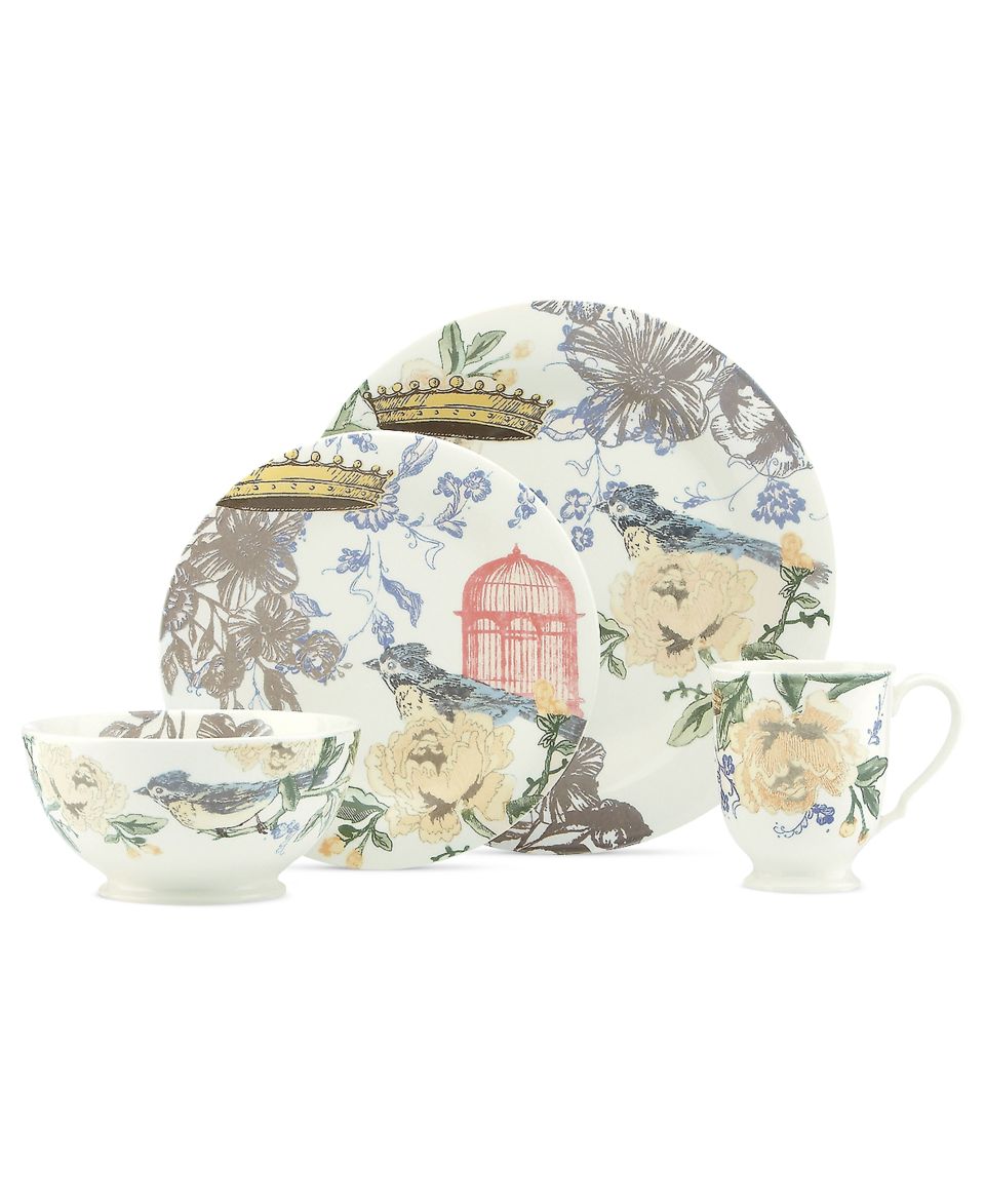 Lenox Dinnerware, Collage by Alice Drew Peony 4 Piece Place Setting