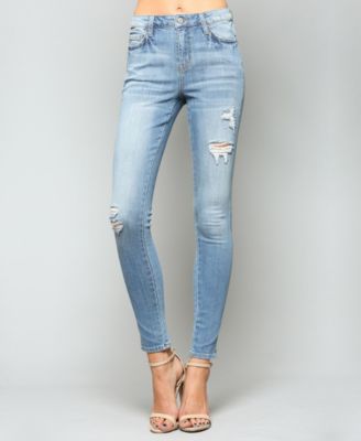 high waisted distressed skinny jeans