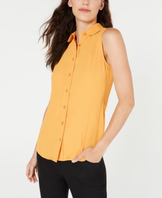 sleeveless peter pan collar shirt