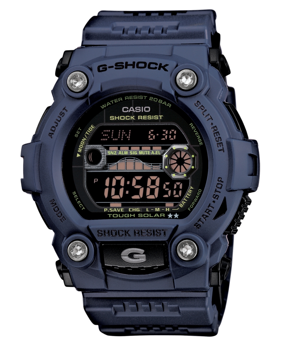 Shock Watch, Mens Digital Navy Resin Strap 53x50mm GR7900NV 2   All